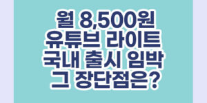 월 8,500원 '유튜브 라이트' 국내 출시 임박, 그 장단점은?