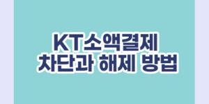 KT 소액결제 차단과 해제 방법