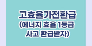 고효율가전환급 : 에너지 효율 1등급 사고 환급받자
